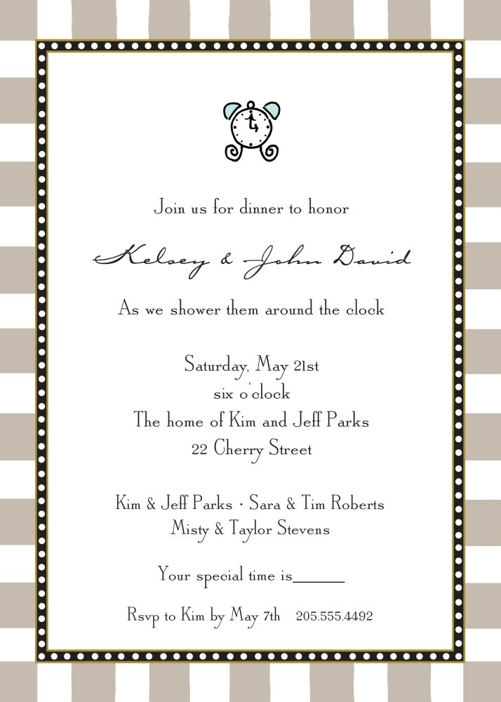 Fun Stripes Taupe Invitation