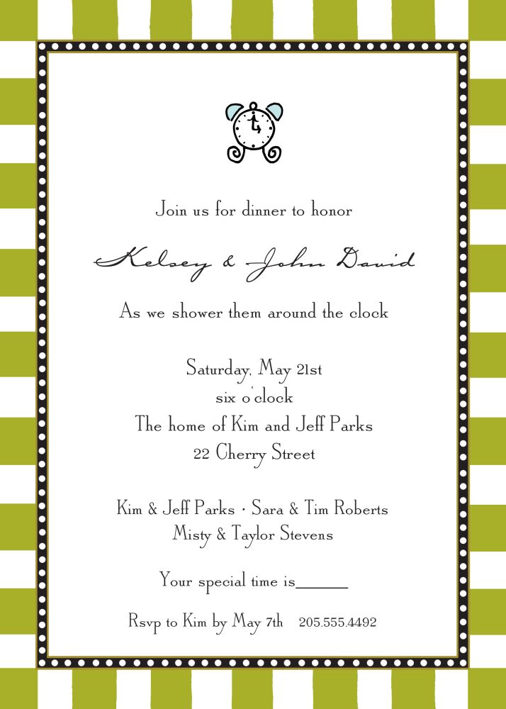 Fun Stripes Olive Invitation