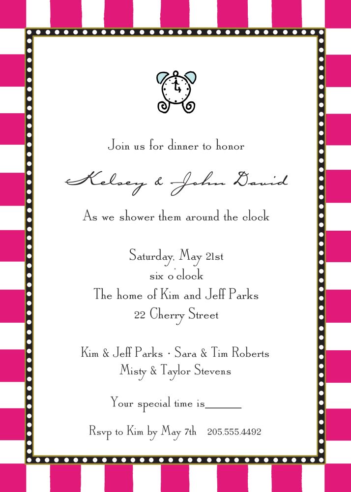 Fun Stripes Hot Pink Invitation