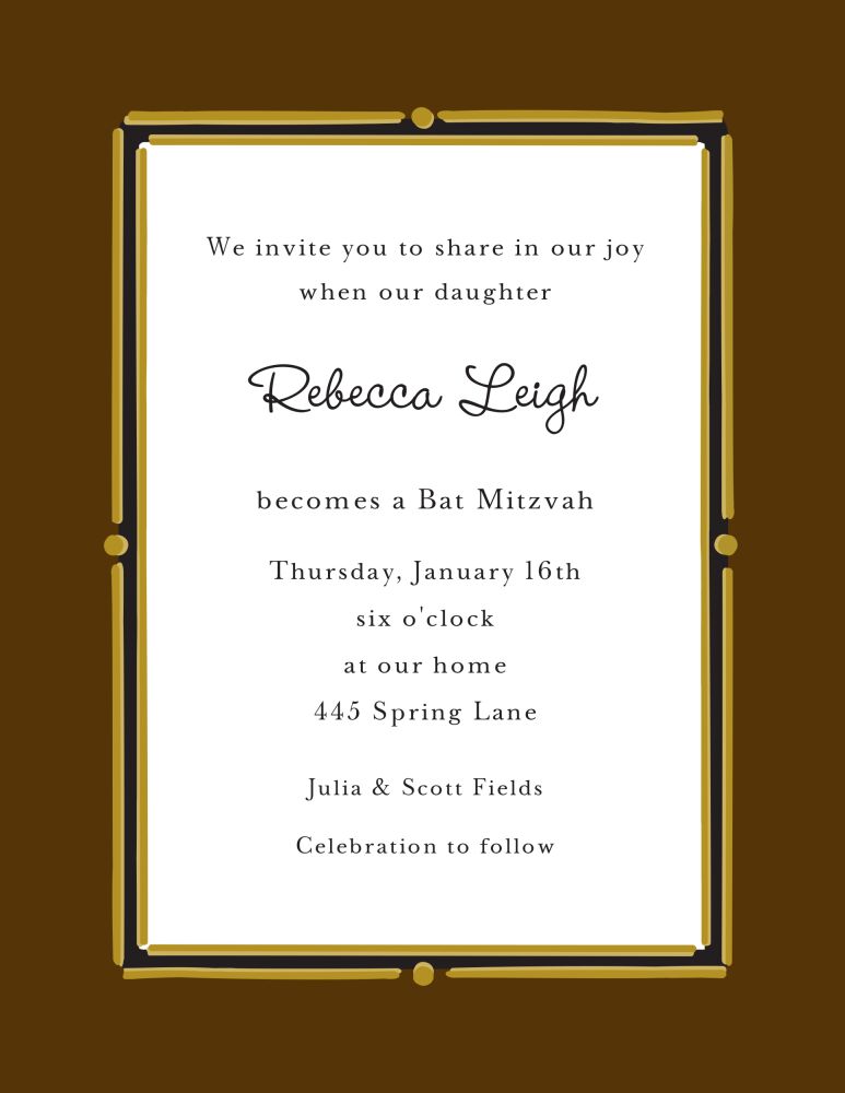 Vintage Frame Chocolate Invitation