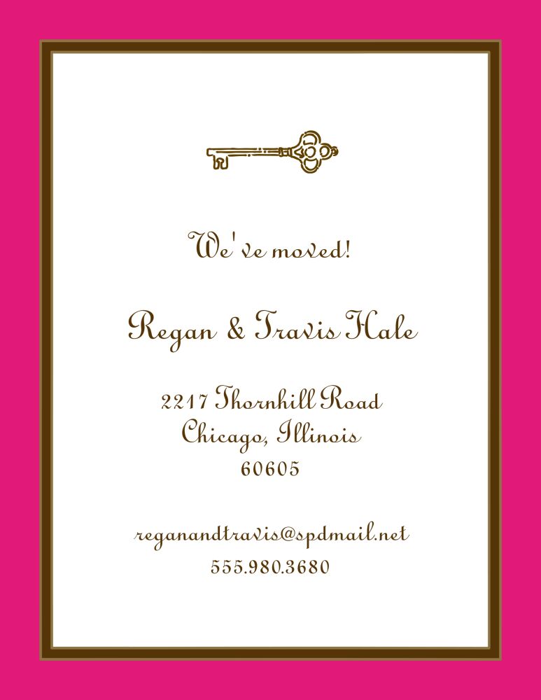Pink Edge & Chocolate Border Invitation