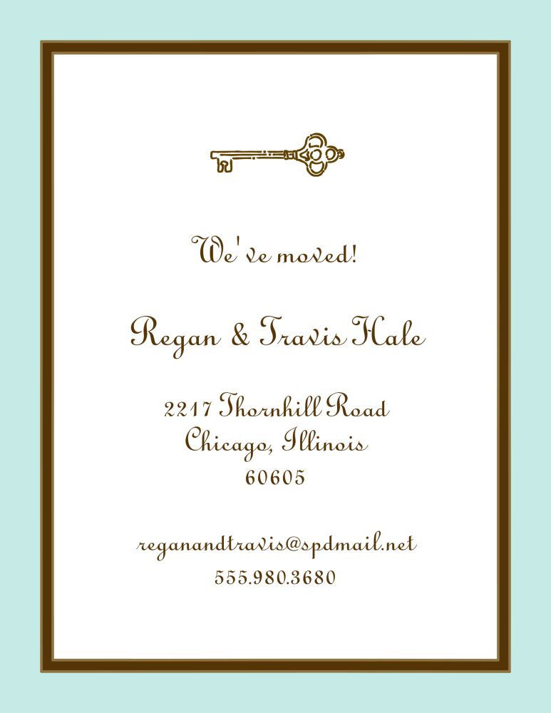 Aqua Edge & Chocolate Border Invitation