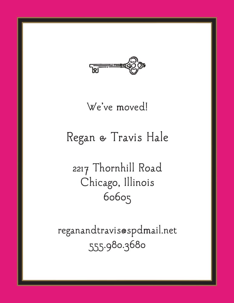 Hot Pink Edge & Black Border Invitation