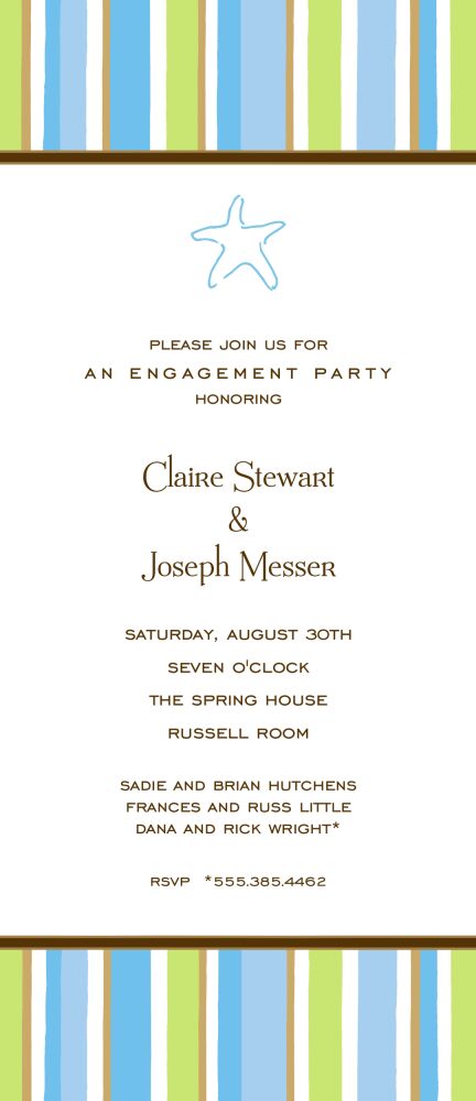 Casual Stripes Blue Invitation