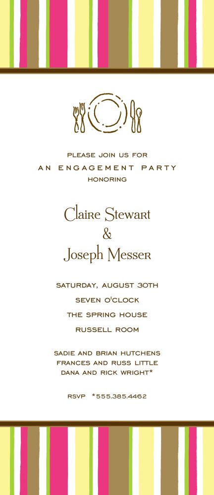 Casual Stripes Pink Invitation