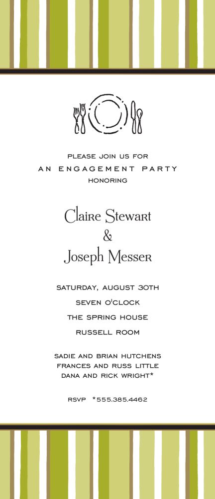 Casual Stripes Olive Invitation