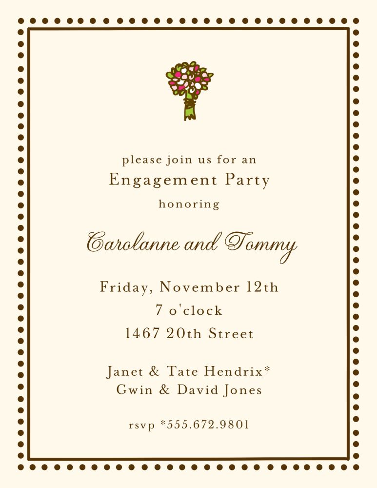 Antique Bead Border Chocolate Invitation