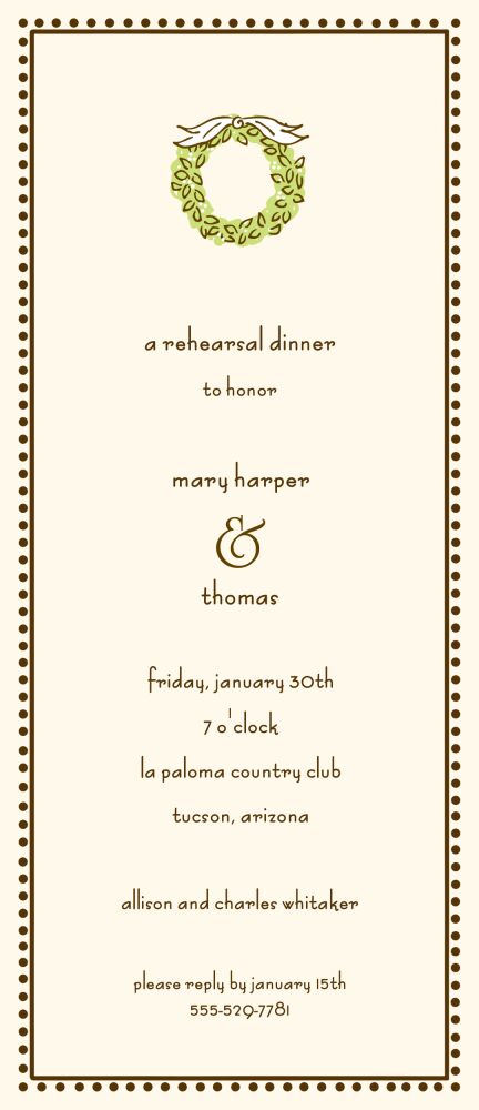 Antique Bead Border Chocolate Invitation