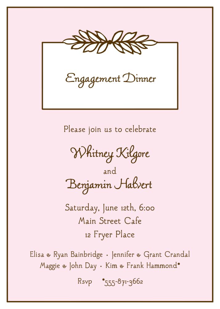 Garland Pink & Chocolate Invitation