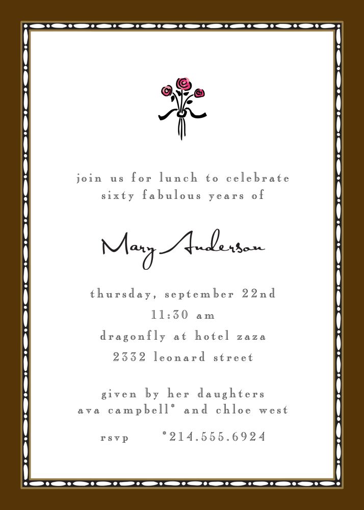 Rice Bead Border Chocolate Invitation