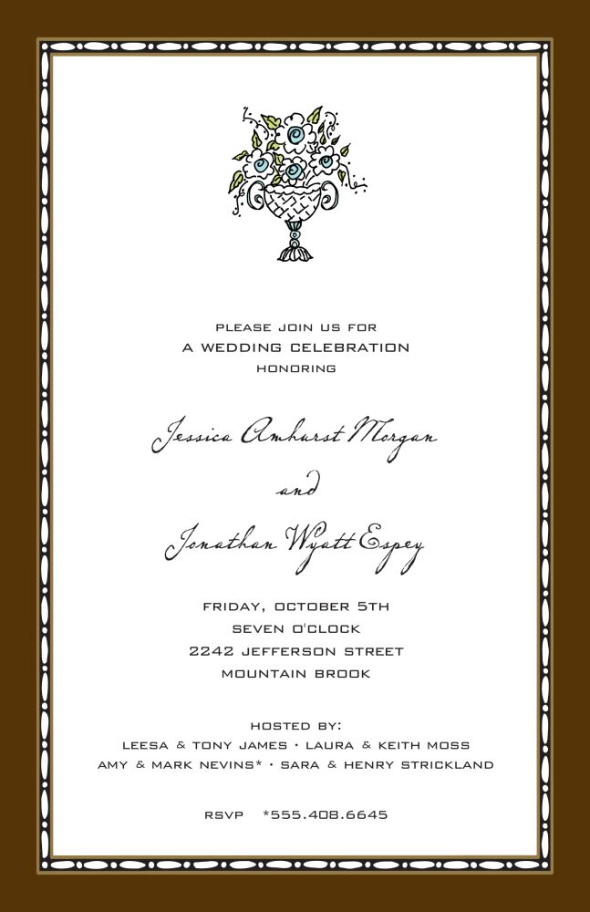 Rice Bead Border Chocolate Invitation