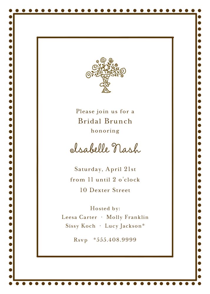 Antique Bead Border Chocolate Invitation