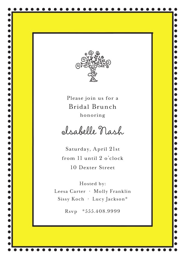 Antique Bead Border Citrine Invitation