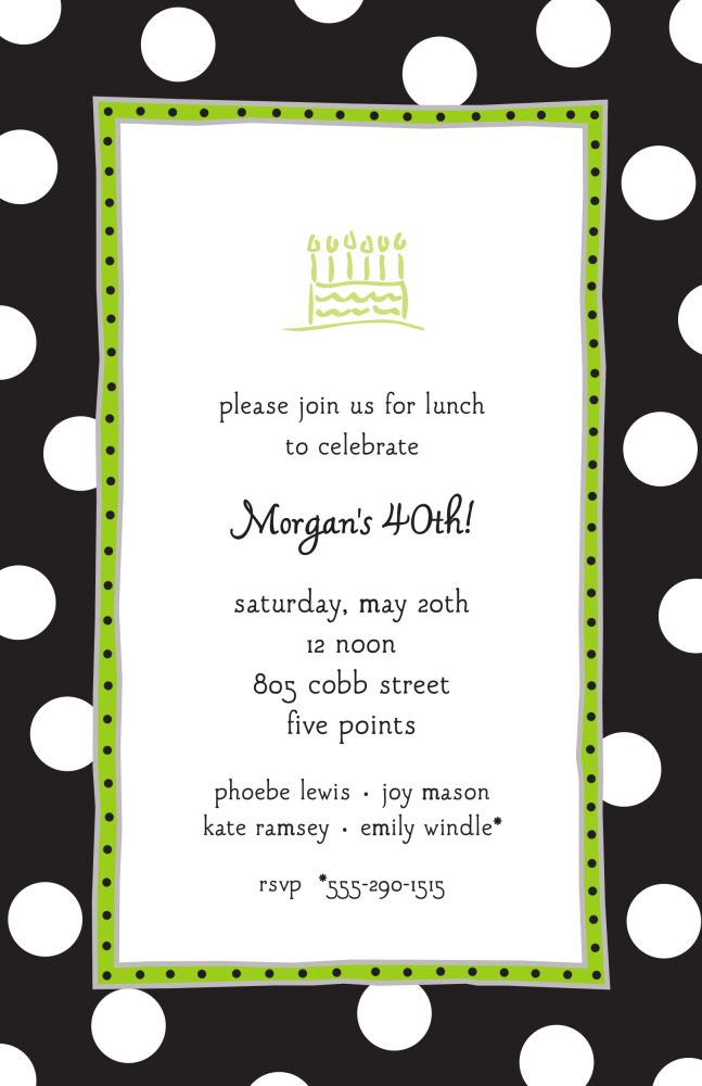 Big Dots Black & White Invitation