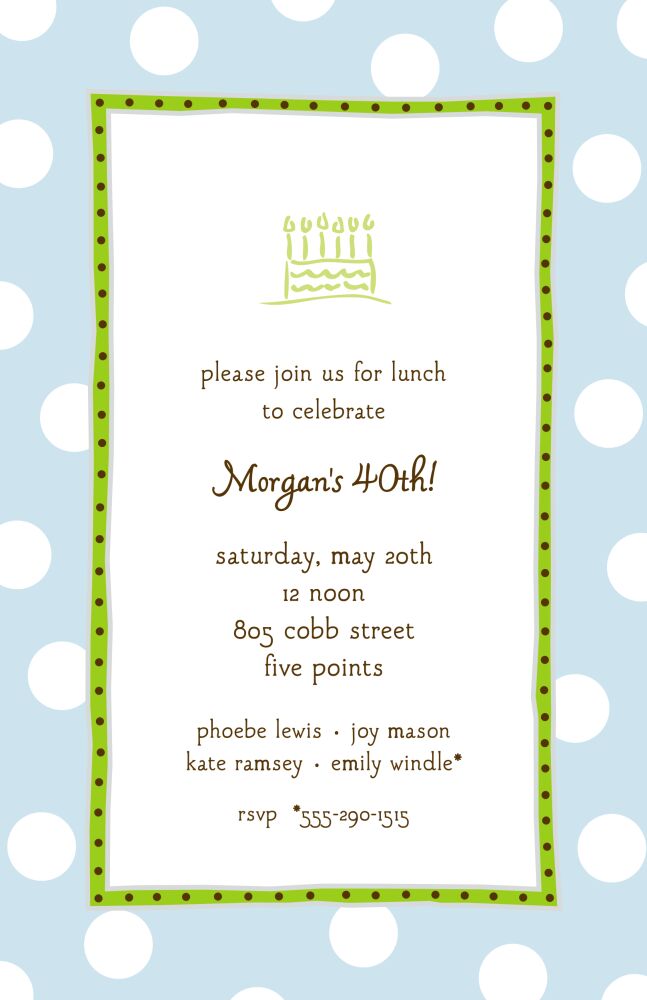 Big Dots Blue & Lime Invitation