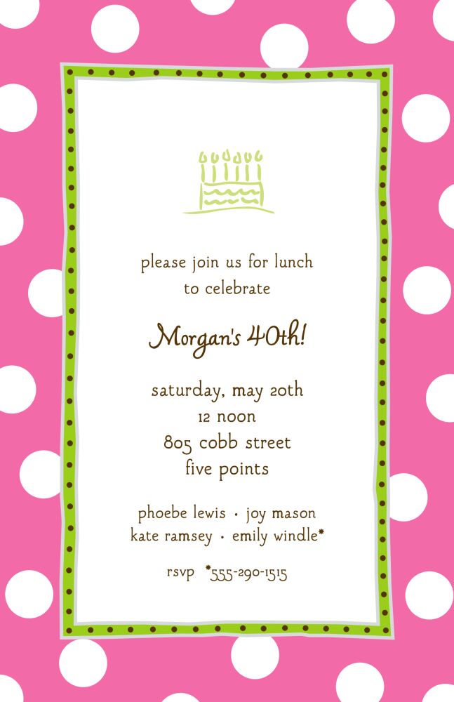Big Dots Pink & Lime Invitation