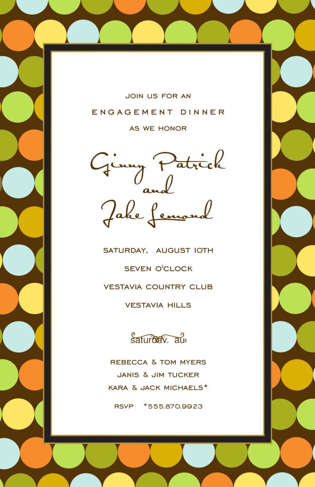 Retro Dots Natural Invitation