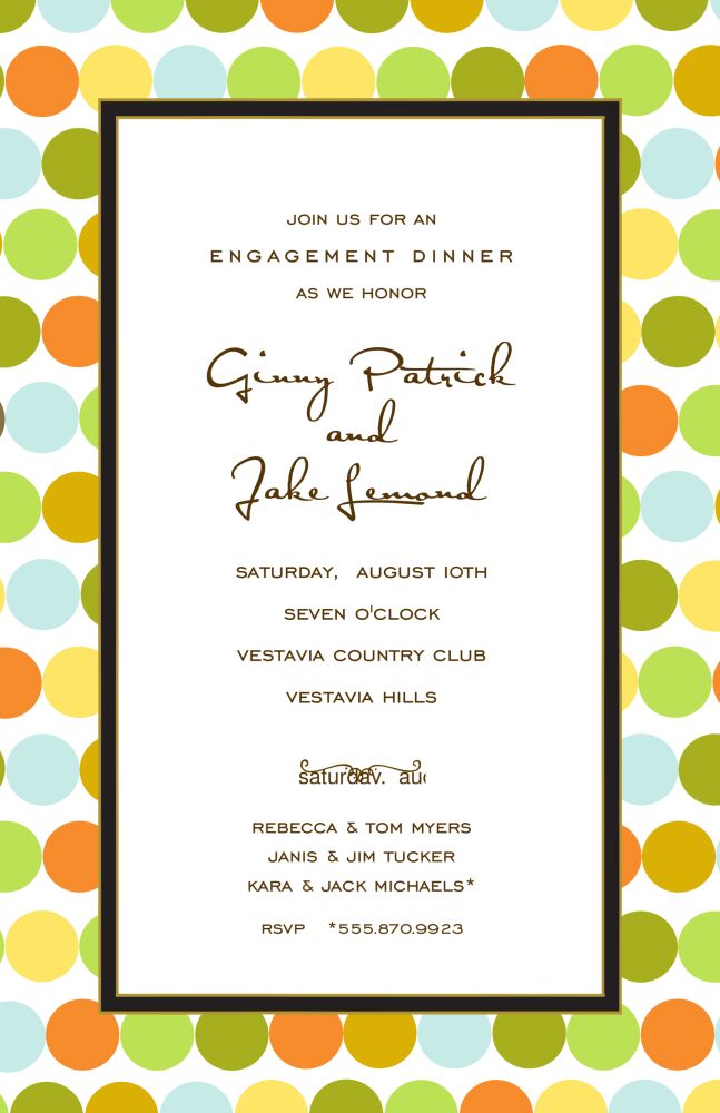 Retro Dots Natural Invitation