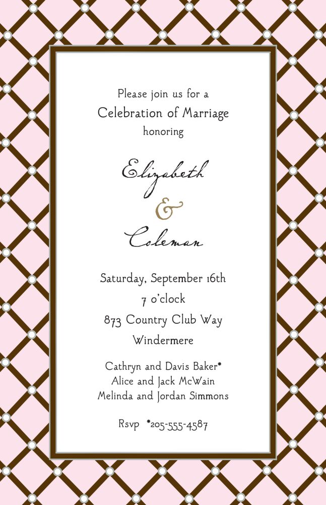 Square Diamonds Pink Invitation