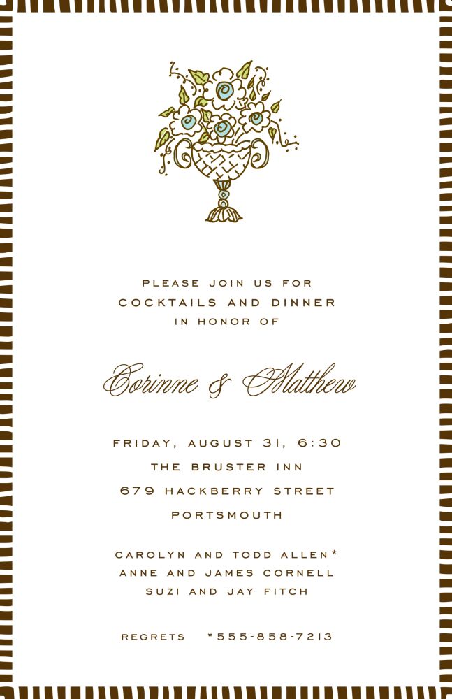 Striped Edge Chocolate Invitation