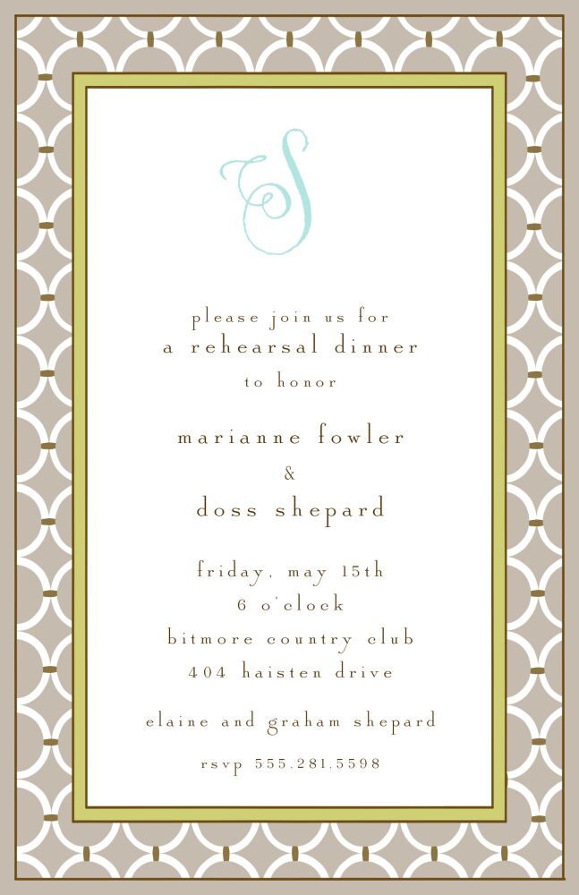 Circle Chain Taupe & Olive Invitation