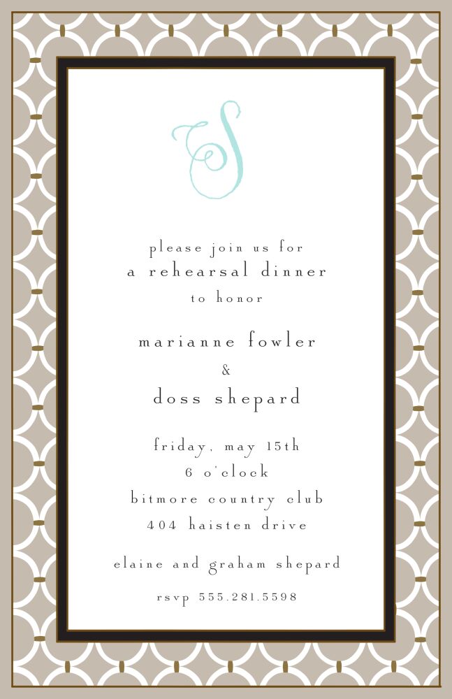 Circle Chain Taupe & Black Invitation