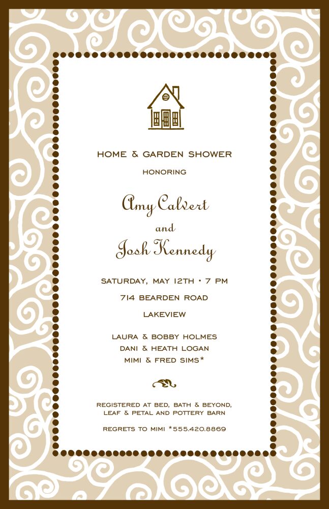 Scrollwork Latte & Chocolate Invitation