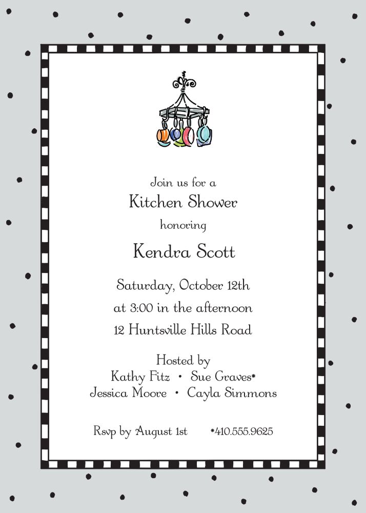 Checks & Dots Silver Invitation