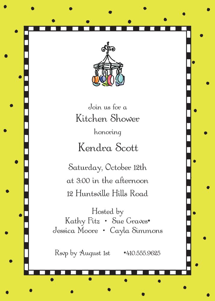Checks & Dots Limeade Invitation
