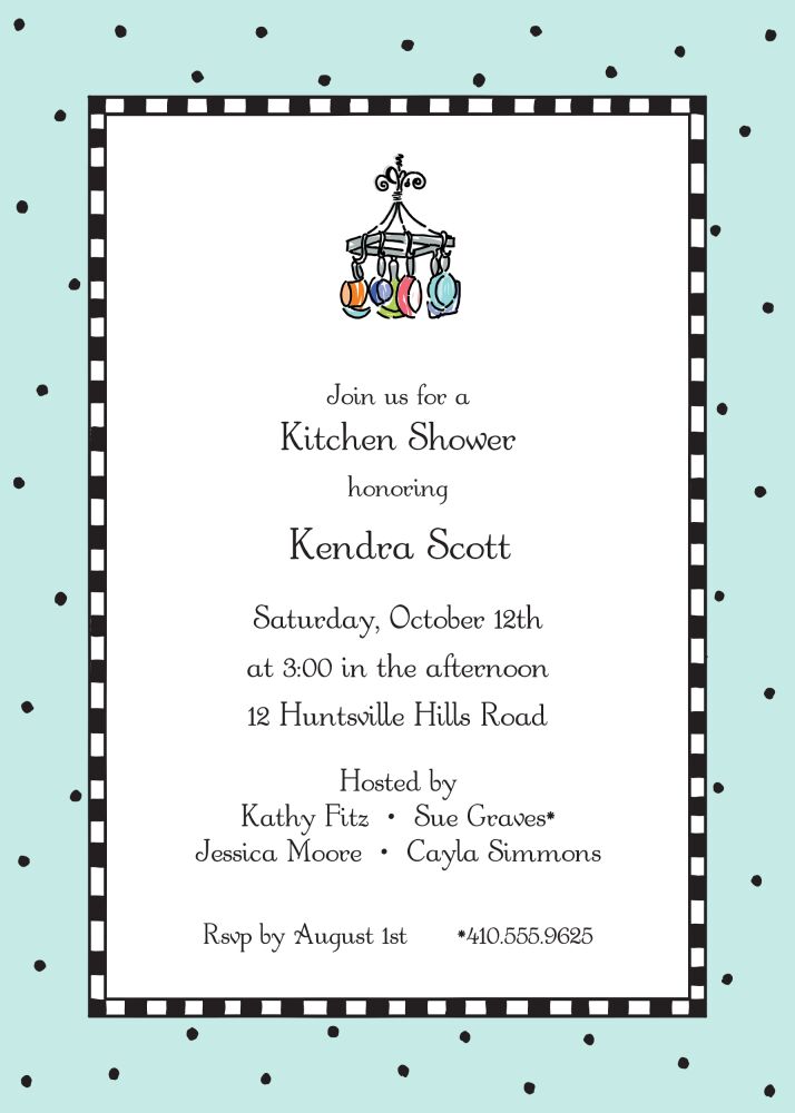 Checks & Dots Aqua Invitation