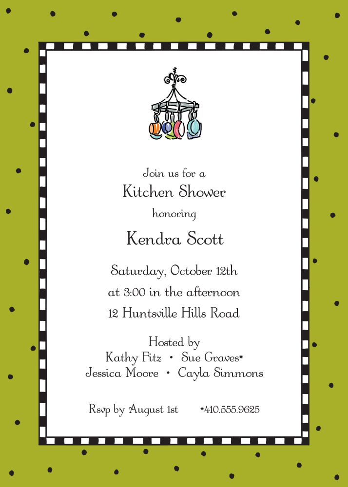 Checks & Dots Olive Invitation