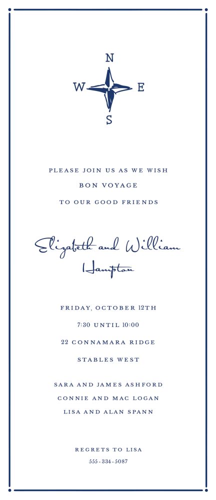 Tailored Border Navy Invitation