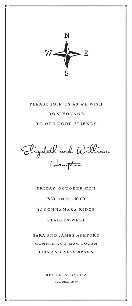 Tailored Border Black Invitation