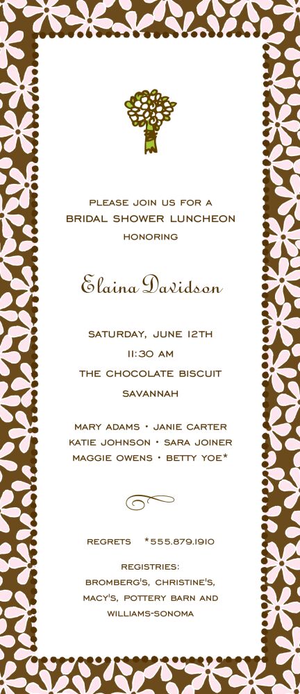 Fun Daisies Pink & Chocolate Invitation