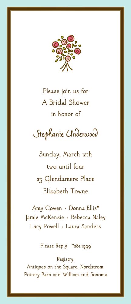 Chocolate Border On Aqua Edge Invitation