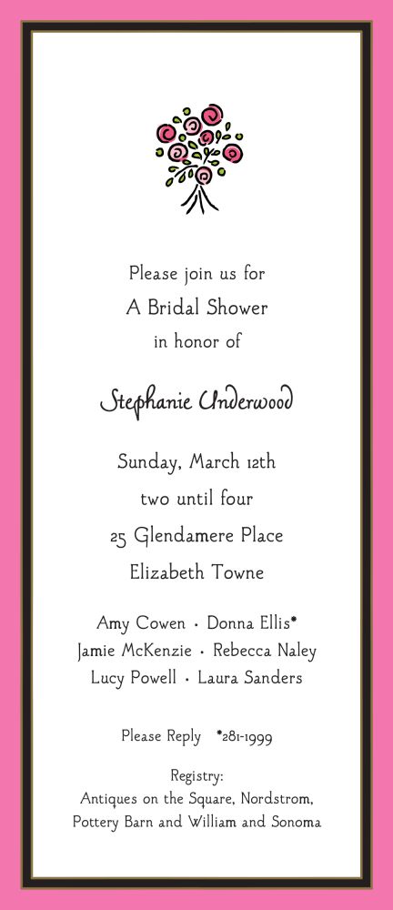 Black Border On Deep Pink Edge Invitation