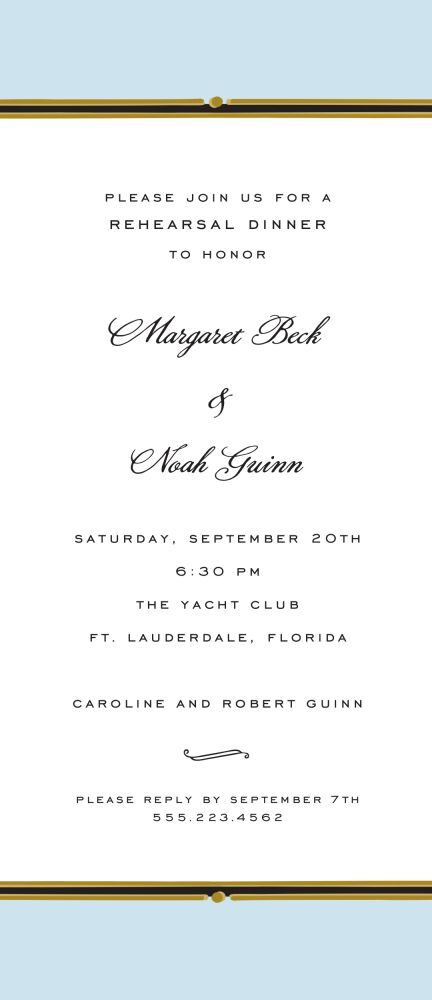 Vintage Border Blue Invitation