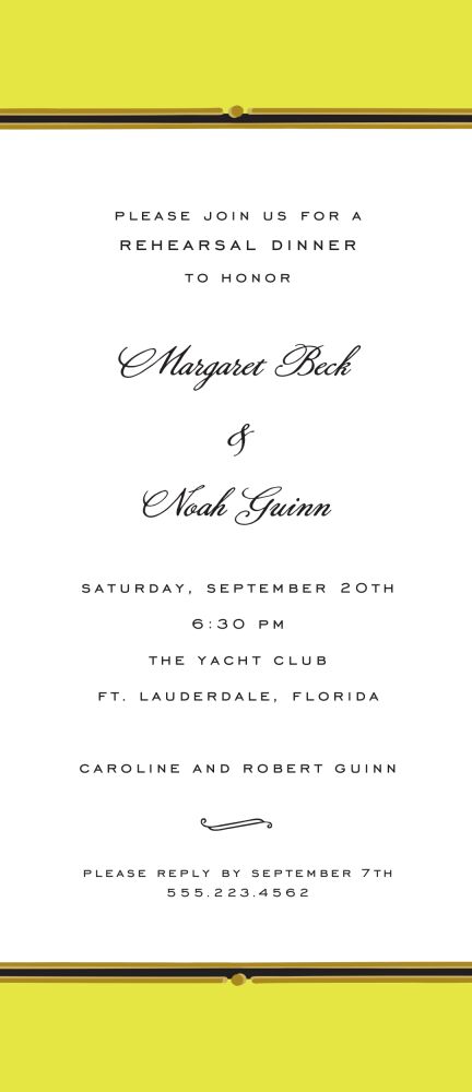 Vintage Border Limeade Invitation