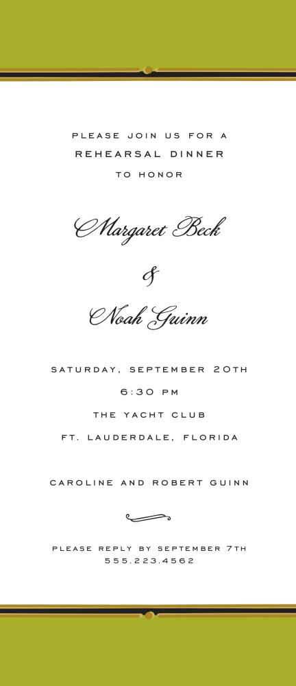 Vintage Border Olive Invitation