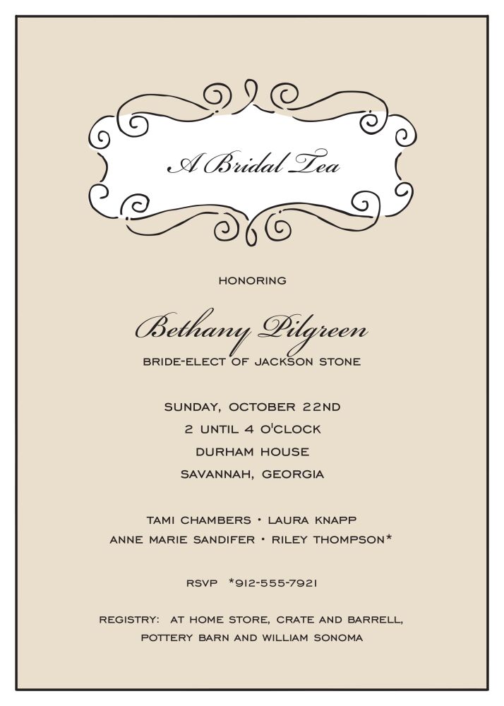 Curly Frame Latte Invitation