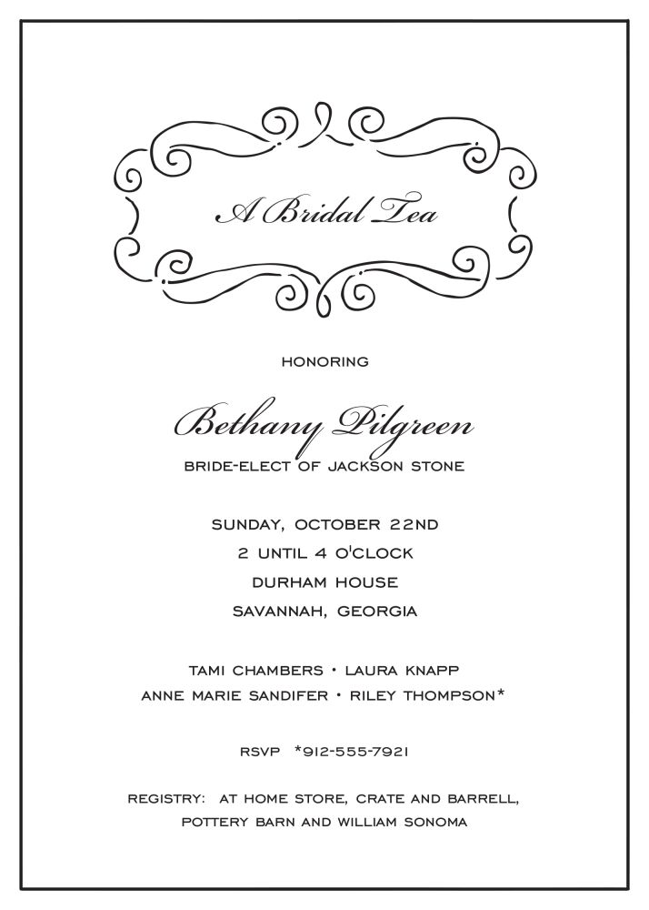 Curly Frame White Invitation