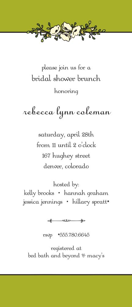 Floral Garland Olive Invitation