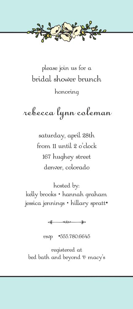 Floral Garland Aqua Invitation