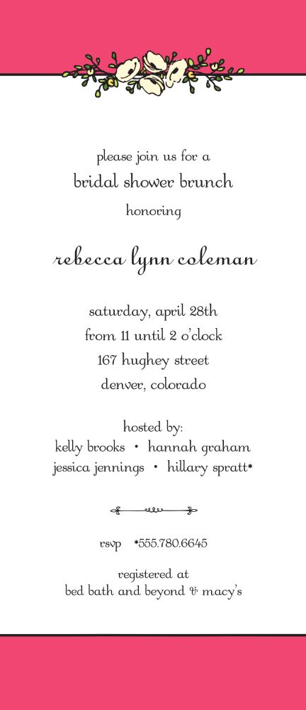 Floral Garland Coral Invitation
