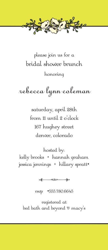 Floral Garland Limeade Invitation