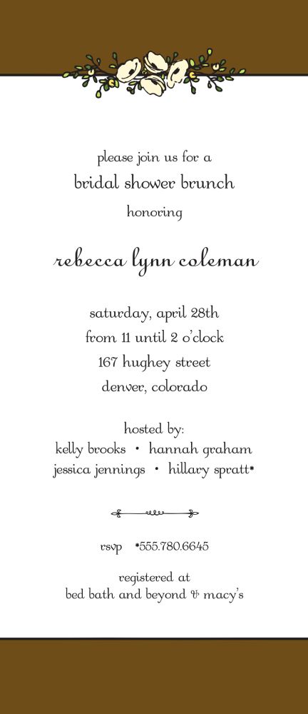 Floral Garland Chocolate Invitation