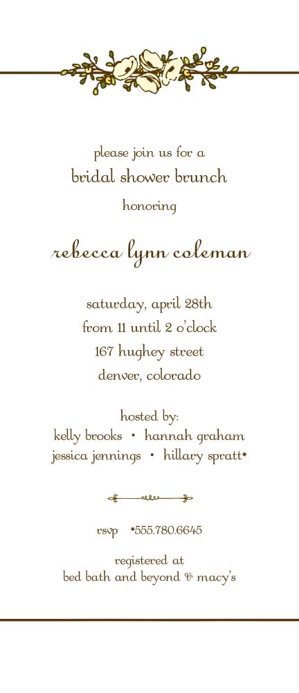 Floral Garland Chocolate Invitation