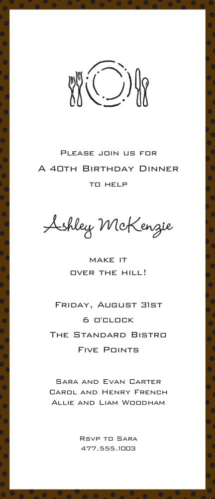 Dotted Edge Chocolate & Black Invitation