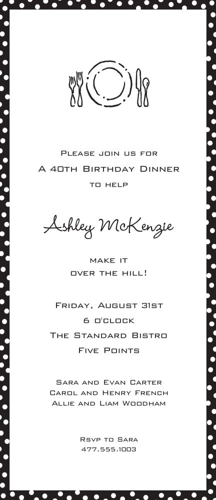 Dotted Edge Black Invitation