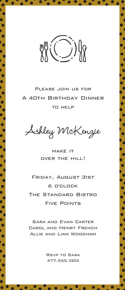 Dotted Edge Gold & Black Invitation